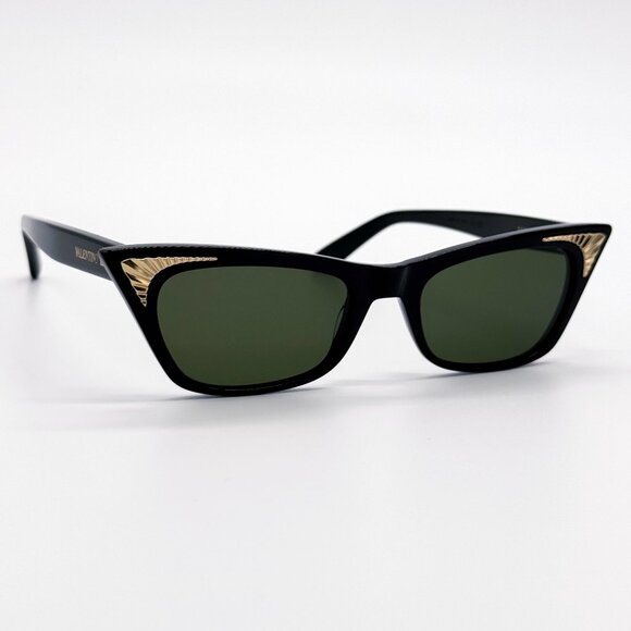 NEW VALENTINO SUNGLASSES VLS-175A BLACK/GREEN CAT EYE WOMEN EYEWEAR - Picture 5 of 10